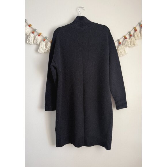COS Navy Wool Alpaca Blend Mock Neck Mini Sweater Dress Modest Minimalist M - Picture 2 of 10